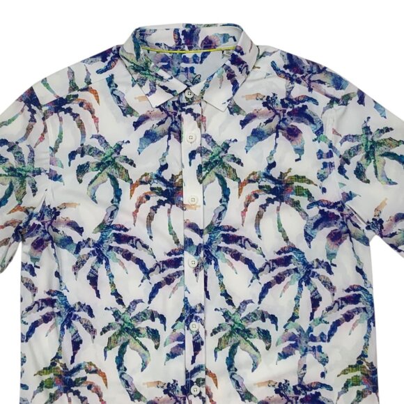 Robert Graham Mens Palms Performance Shirt S Short Sleeve UV Protection Tropical - Picture 7 of 12